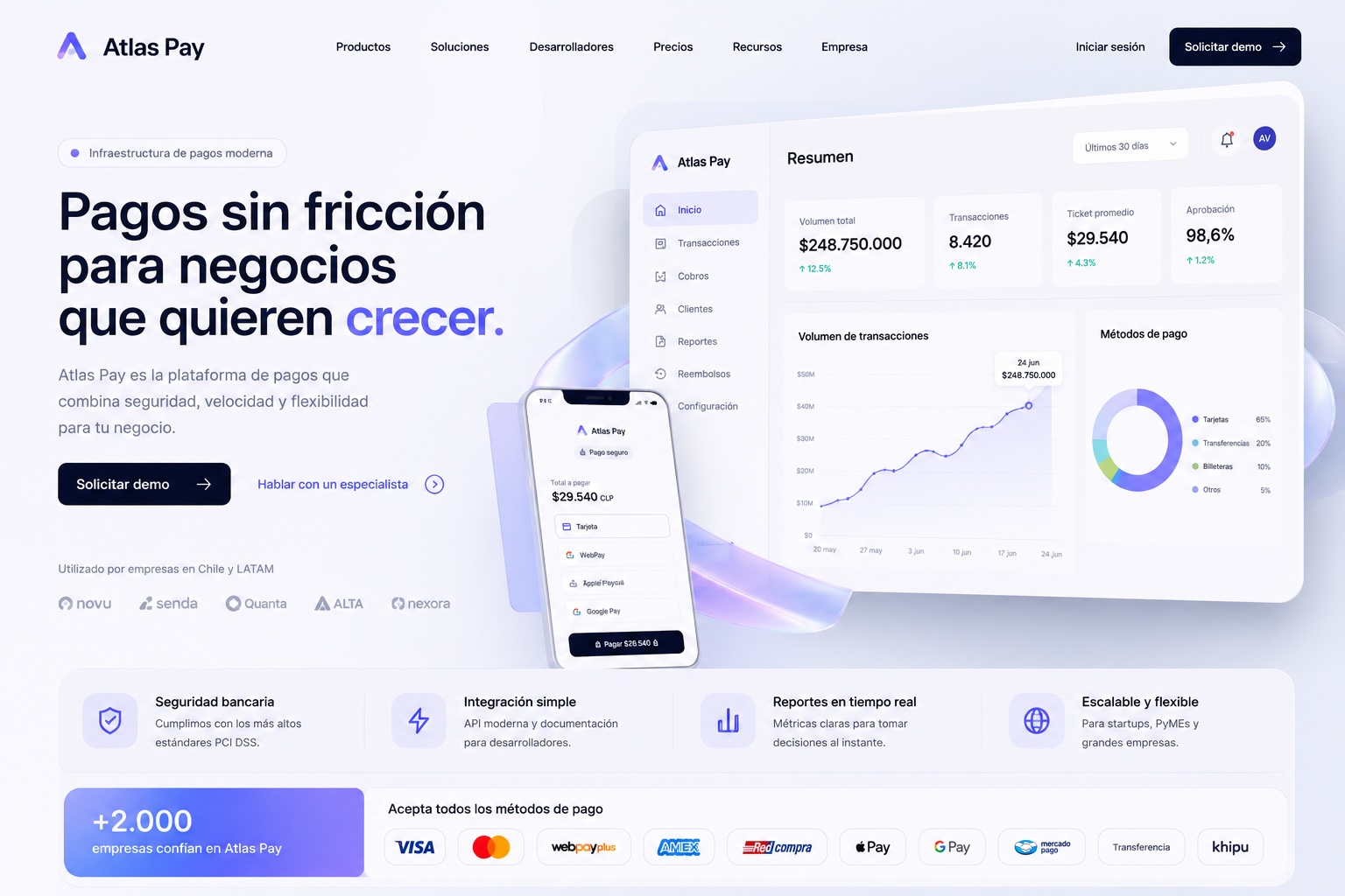 Atlas Pay — aplicación fintech